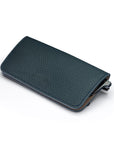 Slim Leather Glasses Lens Cover with Magnetic Closure, Green, front