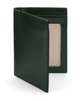 RFID Credit Card Wallet in green leather, front