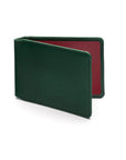 Leather Oyster card holder, green, front