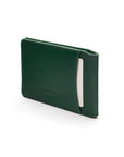 Leather Oyster card holder, green, back