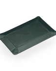 Rectangular Leather Valet Tray, Green With Red, flat base