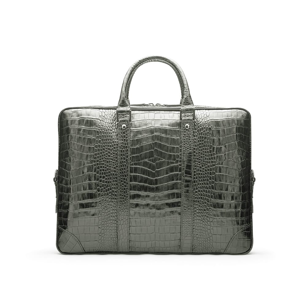 Gainsborough Leather 15" Laptop Bag - Grey Croc