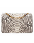 Mila Genuine Python Leather Crossbody & Shoulder Bag, Grey, back