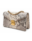 Mila Genuine Python Leather Crossbody & Shoulder Bag, Grey, side