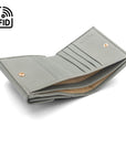 RFID leather purse, grey, inside