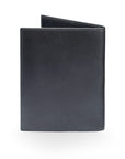 RFID Leather Passport Holder, Grey, back view