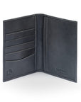 RFID Leather Passport Holder, Grey, inside view