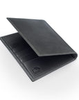 RFID Leather Passport Holder, Grey, back