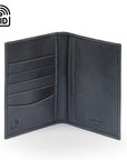 RFID Leather Passport Holder, Grey, inside