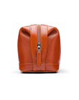 Leather wash bag, havana tan, side