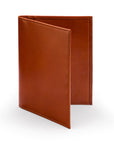 RFID leather passport holder, havana tan, front