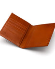 RFID leather passport holder, havana tan, open