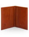 RFID leather credit card holder, havana tan, inside 