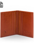 Slim Leather Credit Card Wallet With RFID Protection - Havana Tan