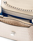 Julia bag, ivory burnished croc, inside