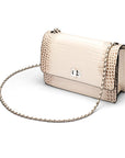 Julia bag, ivory burnished croc, side