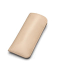 Large leather glasses case, soft ivory, front