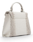 Leather Mini Catherine Bag - Ivory Burnished Croc