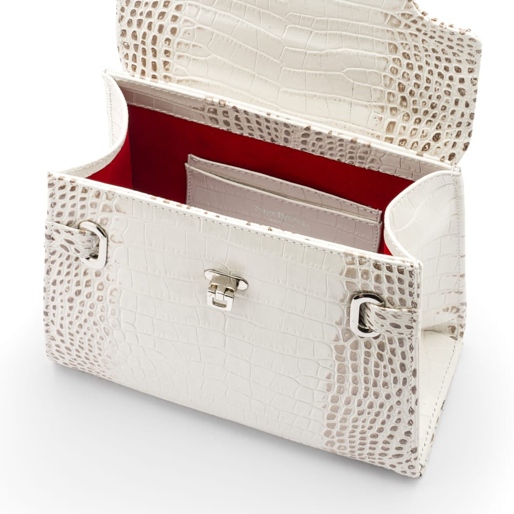 Mini leather Catherine bag, burnished ivory, inside