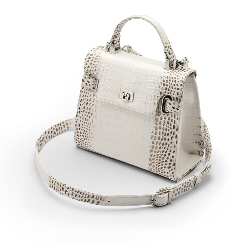 Mini leather Catherine bag, burnished ivory, side