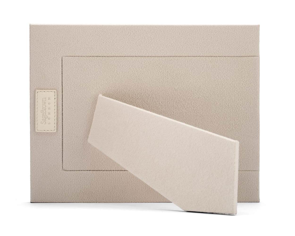 Leather photo frame, ivory, landscape back