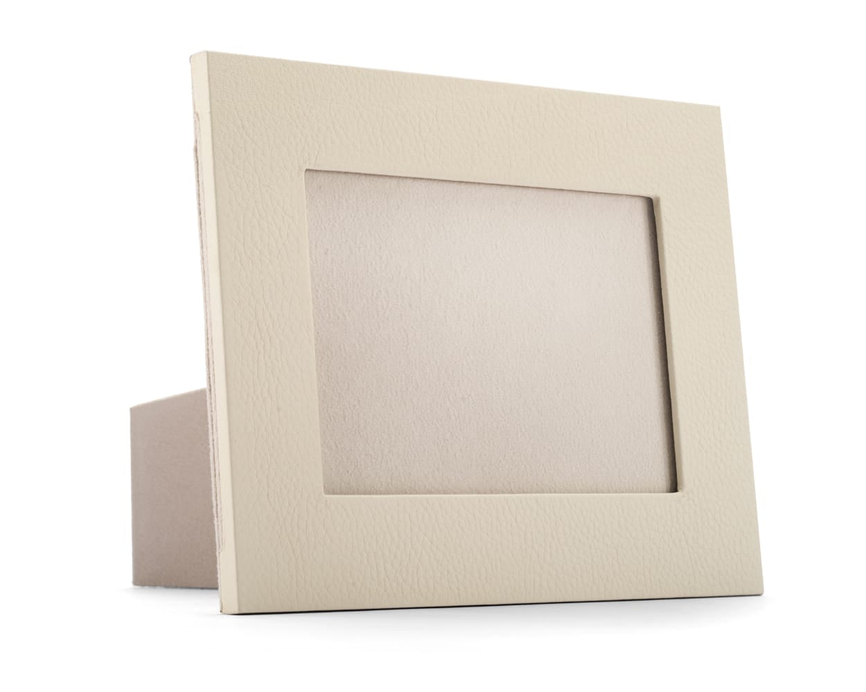  Leather photo frame, ivory, landscape  front