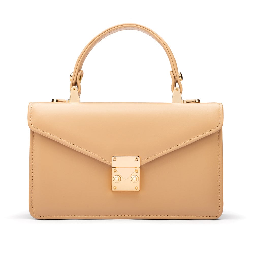 Maya top handle bag, ivory, front