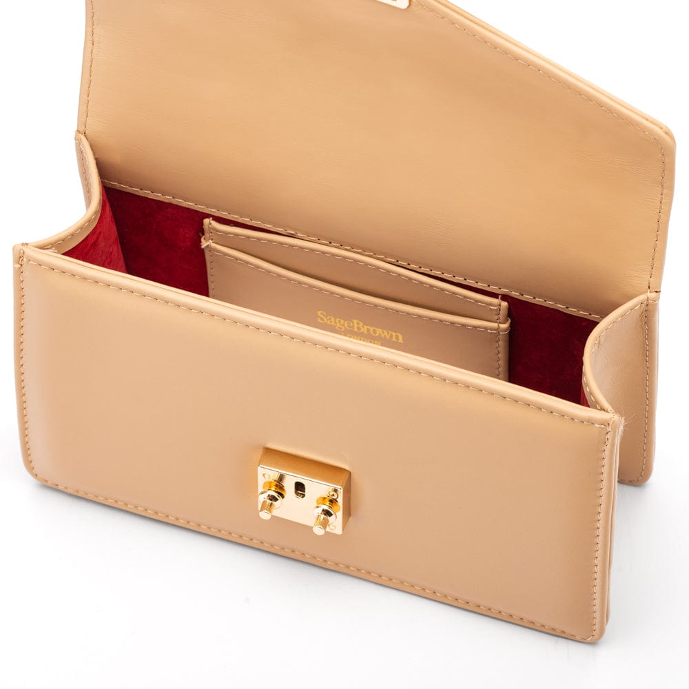 Maya top handle bag, ivory, inside