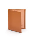 Two-tone compact leather billfold wallet 4 CC, light tan, front