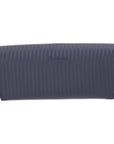 Leather glasses case, woven navy, back