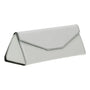 Triangular leather glasses case, mint green, side front