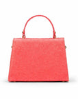Ostrich leather Sabrina bag, light red, back