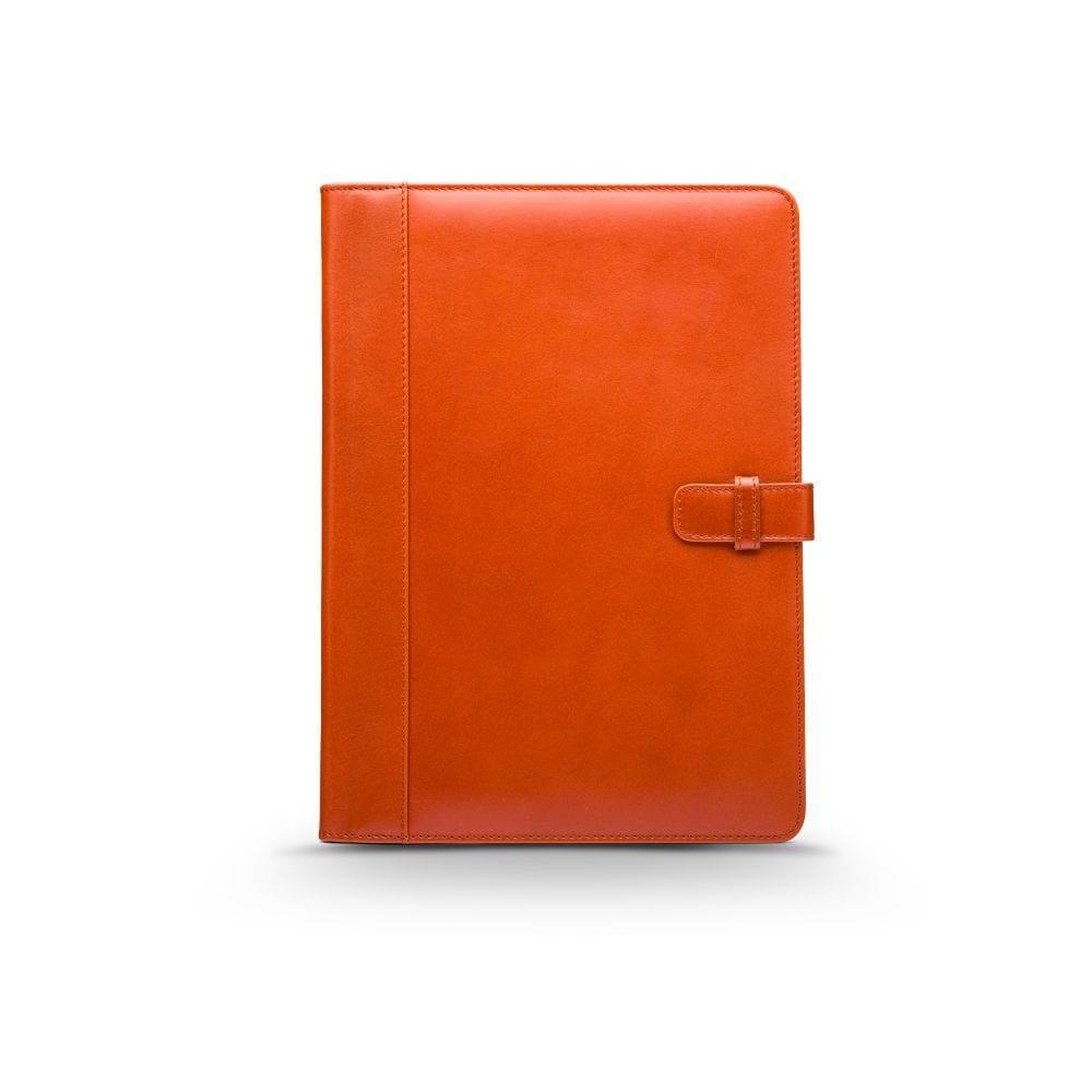 Leather conference folder, light tan, front
