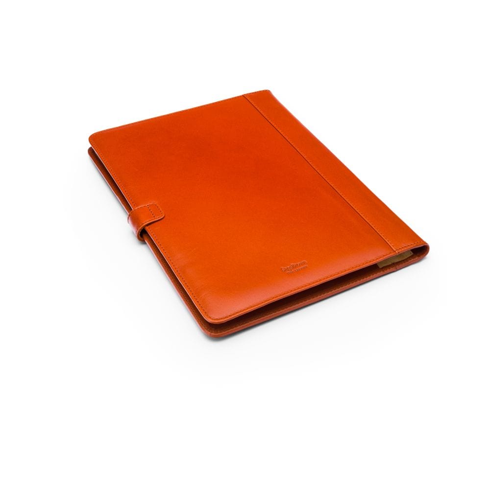 Leather conference folder, light tan, back
