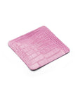 Small leather valet tray, lilac croc, flat base