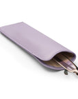 Large leather glasses case, soft lilac, inside