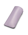 Large leather glasses case, soft lilac, front