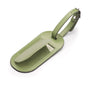 Leather luggage tag, lime green