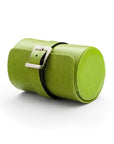 Small leather watch roll, lime green, front