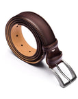 Men's burnished leather belt, brown