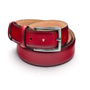 Men's burnished leather belt, red, front