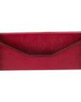 Triangular Leather Glasses Case - Burnished Red