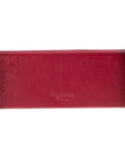 Triangular leather glasses case, burnished red, reverse