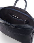 15" slim leather laptop bag, navy, inside