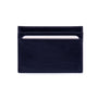 Flat leather credit card wallet 4 CC, navy, front