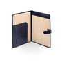 Leather conference folder, navy croc, inside