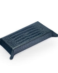 Rectangular Leather Valet Tray, Navy Croc Effect, base