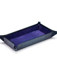 Rectangular Leather Valet Tray, Navy Croc Effect