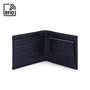 RFID Leather wallet with coin purse, navy croc, open