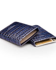 Pull apart business card holder, navy croc, inside